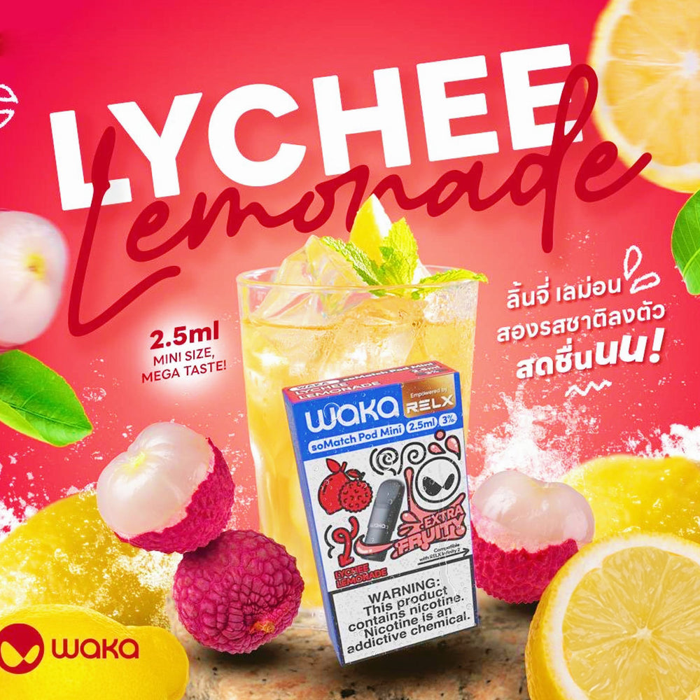 หัวพอต หัวพอต Relx - WAKA soMatch mini - Lychee Lemonade – Thai Vape Shop